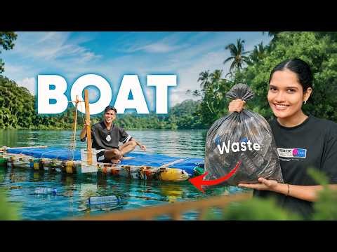 We Made a Boat using Bottles 😎 will it survive?