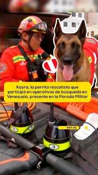 Kayra, la perrita rescatista, presente en la Parada Militar