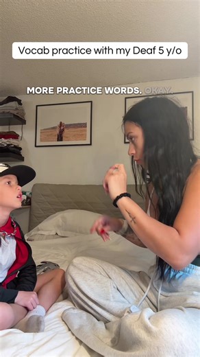 Vocab practice with my Deaf 5 y/o #parenting #signlanguage #deaf #cochlearimplant #asl