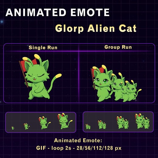 2x Animated Glorp Alien Cat Twitch Emote, Cute Alien Cat Stream Emote for Twitch Discord - Etsy UK