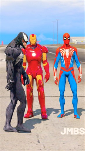 SPIDERMAN X IRONMAN X VENOM 🆚 SPIDER ZOMBIE, JOKER,TUNG SAHUR,SUPERMAN FIGHT #shorts #shortvideo