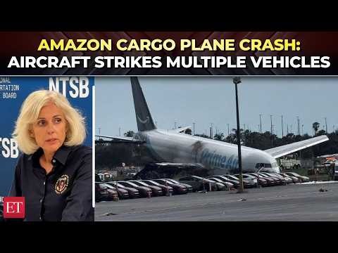 Crashed Amazon cargo jet struck two vehicles, ended up 1,300 feet past runway: NTSB