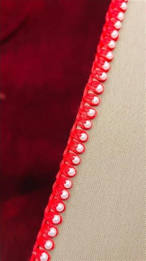😍 The prettiest hand embroidery edge design #diy #sewing #shorts # #embroidery #trending #viral