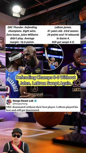 OKC swept LeBron 4-0 WITHOUT their best player. That's the whole story. 💀 #shorts #nba #basketball