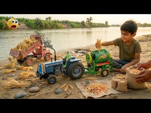 DIY Working Mini Tractor & Thresher Machine | Realistic Wheat Harvesting Science Project