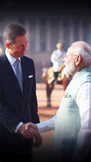 PM Modi attend the ceremonial reception of H.S.H. Hereditary Prince Alois of Liechtenstein | #shorts