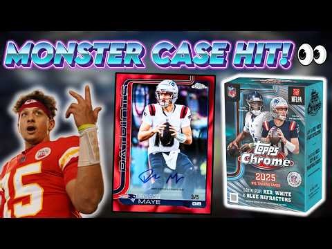 CASE HIT FROM A BLASTER! 2025 Topps Chrome Football Blaster Box Review!