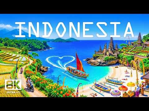 INDONESIA 8K Aerial 🇮🇩 🌴 Bali Rice Terraces, Tropical Islands & Exotic Ocean Paradise 🌊