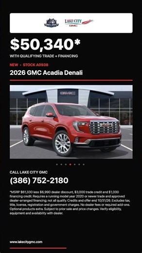 NEW 2026 GMC Acadia Denali | Stock A0938 #Shorts