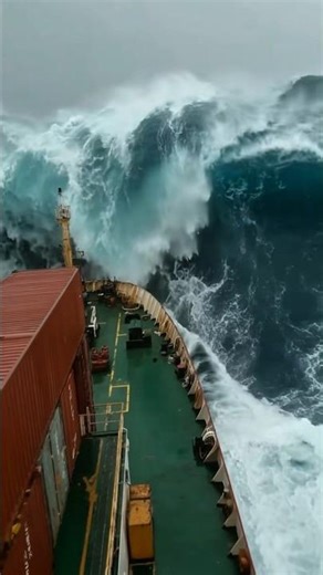 heavy ocean 🌊 waves vs ship #storm#ocean#waves#shorts