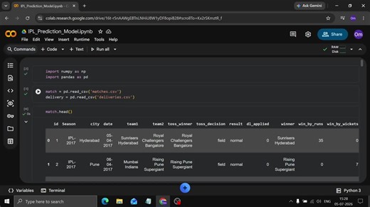 #ai #machinelearning #datascience #python #internpe #internship #artificialintelligence #scikitlearn #cricket #ipl #sportsanalytics #machinelearningproject #streamlit #learningjourney | Om Damre