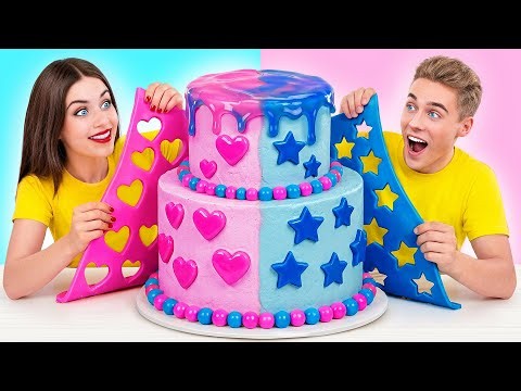 Pink VS Blue Color Cooking Challenge by Multi DO Challenge