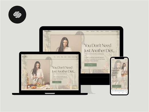 Wellness Squarespace Template | Nutrition & Holistic Website Design | Blog + Services | Squarespace 7.1 - Etsy UK