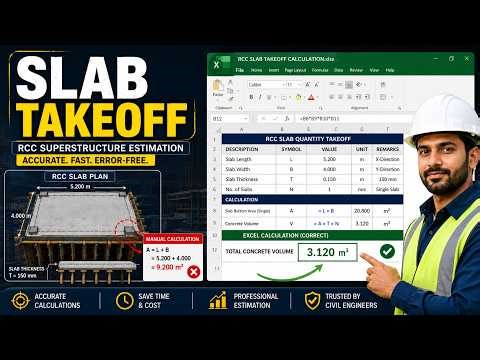 RCC Superstructure Estimation | Slab Quantity Takeoff Tutorial #_ #trending #construction #viral