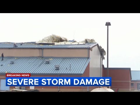 Strong storms, confirmed tornado leave damage in parts of Chicago area; cold blast moves in tonight