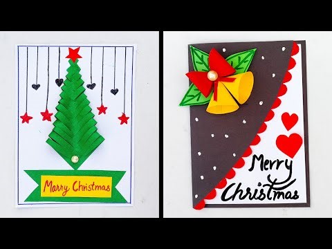 Last Minute Christmas Day Card / 2 Easy & Beautiful white paper Christmas Card making 2025 / DIY