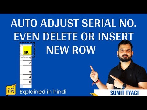 Insert custom serial number in excel | Auto serial numbers in Excel after deleting | Subtotal