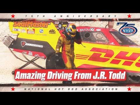 Amazing driving from J.R.Todd as he enters the sand at the NHRA 4-Wide Nationals