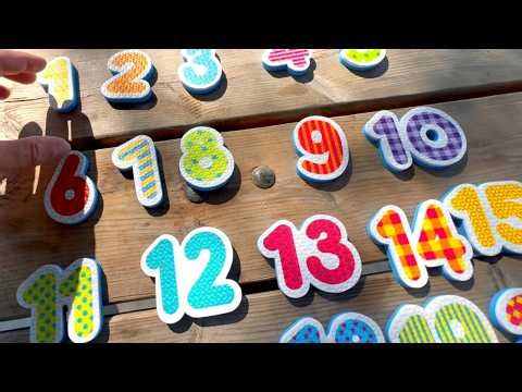 Foam Numbers Counting to 20 Outside Picnic Table Fun