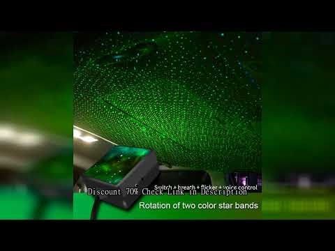 Dynamic Autorotation Dual Color Car USB Roof Star Light Interior LED Starry Atmosphere Ambient Proje