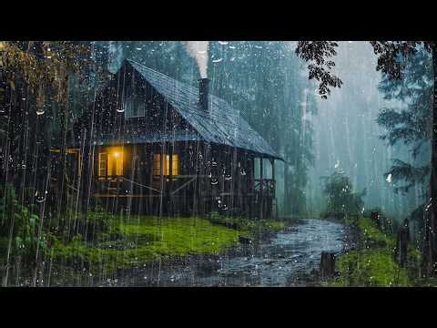 Rain & Thunder Sounds for Deep Sleep - Natural Rain on Roof & Soft Thunder for Peaceful Sleep, Relax