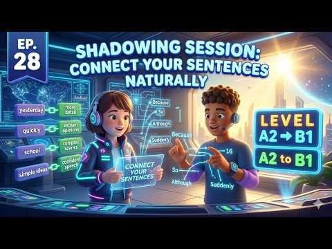 Shadowing Session: Connect Your Sentences Naturally (A2 to B1)#learntopodcast #englishspeaking
