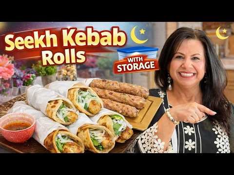Ramadan ki Special Recipe! Seekh Kebab Rolls + Storage Idea Recipe in Urdu Hindi - RKK