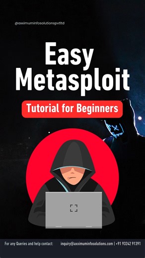 Easy Metasploit Tutorial for Beginners 🔐 Learn how ethical hackers use Metasploit step by step. Perfect for students starting cybersecurity. Comment what topic you want next 👇 We will make a post and tag you! Follow @axximuminfosolutions for daily hacking tutorials. #metasploit #ethicalhacking #cybersecurity #kaliLinux #penetrationtesting #hackingtutorial #infosec #learnhacking #cybersecuritytraining #beginnerhacker #ethicalhacker #techlearning #axximuminfosolutions | Axximum Infosolutions PVT