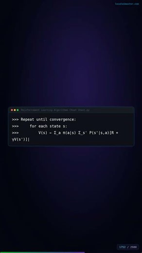 #Shorts Code from rl/CheatSheet_Algorithms — try it yourself! ⚡ | Part 1752/2980