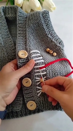 Easy DIY Knitted Vest Border Embroidery Tutorial for Beginners