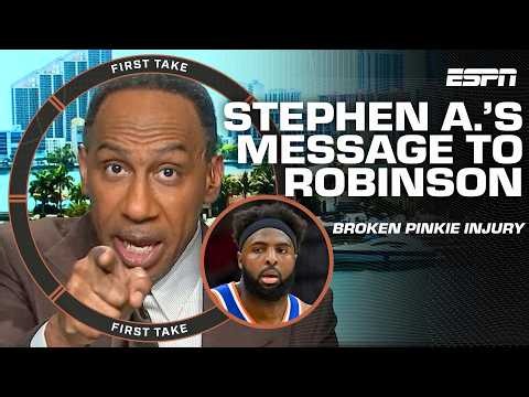 Stephen A. LOSES IT over Mitchell Robinson's injury 😡🗣️ 'YOU BETTER PLAY!' | First Take