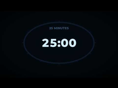25 Minute Countdown Timer ⏱️ Quiet Timer with Progress Alarm Bell