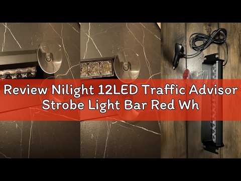 Review Nilight 12LED Traffic Advisor Strobe Light Bar Red White Hazard Safety