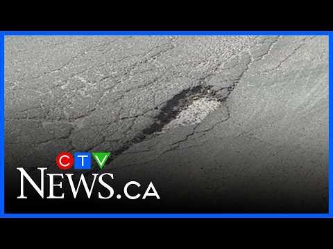 Pothole causes woman to stumble on a rainy Montreal night, injuring her and destroying a record