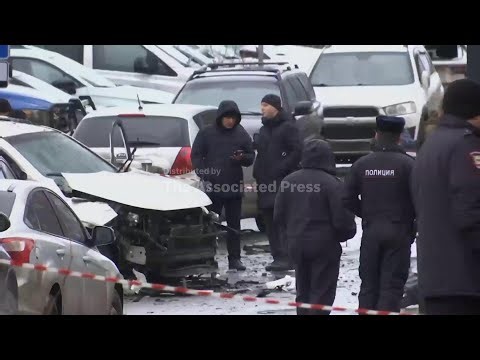 Aftermath of car bombing in Moscow which killed Russian general