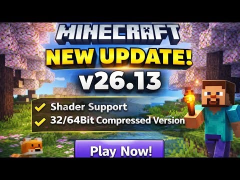 Minecraft v26.13 😱 NEW UPDATE! Tiny Takeover + Shader Support 🔥 32/64bit Compressed Version