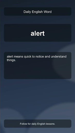What does alert mean?