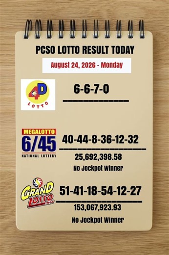 Lotto Result Today 9pm Draw August 24, 2026 PCSO #lottoresulttoday #lotto #9pmpcsolottoresult