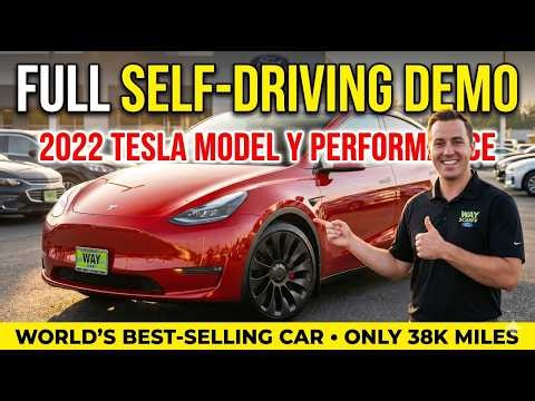 2022 Tesla Model Y Performance Walkaround + Full Self-Driving Demo | FSD, Megaphone, Trip Planner