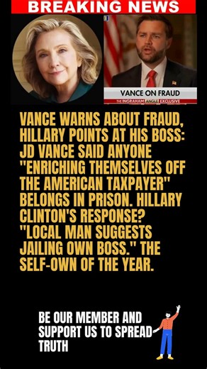 BREAKING: Hillary Clinton Trolls JD Vance, Says His Own Boss Belongs in Jail