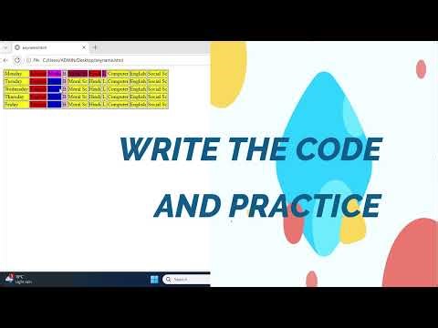 Make a Simple webpage Class Routine with Notepad