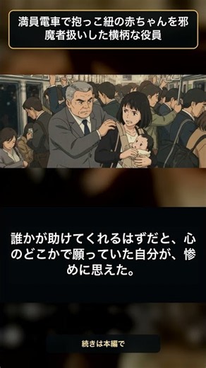 満員電車で抱っこ紐の赤ちゃんを邪魔者扱いした横柄な役員 #shorts