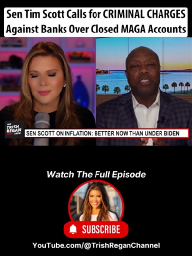 A new OCC report exposes the closure of MAGA-linked bank accounts, and Senator Tim Scott joins Trish Regan to call for criminal charges, arguing that banks illegally discriminated against conservatives.