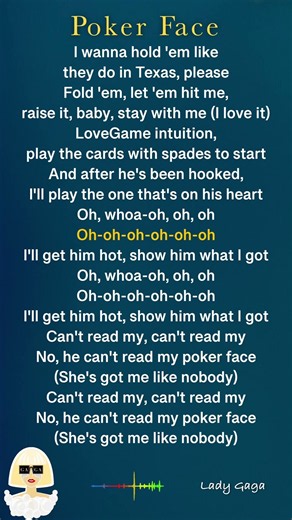 Poker Face – Lady Gaga | Karaoke Songs with Lyrics | Videoke | Sing Along #Shorts #LadyGaga