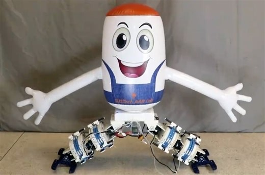 As the dance style named after them would imply, most robots—even those designed to mimic humans—tend to be pretty stiff. Hoping to build something more versatile, the authors of a new study decided to ditch the fixed rods used in many robot frames and instead drew inspiration from developing bone. Their design incorporates linked inflatable structures that expand to up to four times their original size. Learn more: https://scim.ag/468YROt | Science