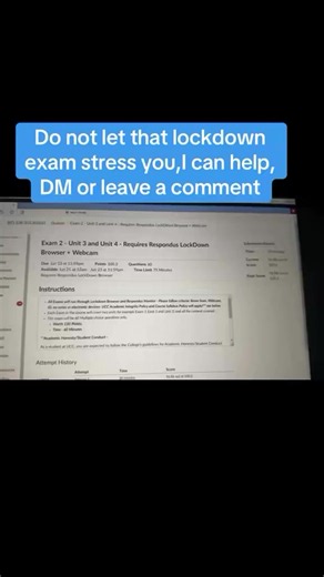 Tackling high-stakes college assessments—such as exams requiring Respondus LockDown Browser and Webcam monitoring—under strict security protocols doesn't have to be a source of constant anxiety. When you're dealing with tight testing timers, rigorous browser lockdowns, and the pressure of protecting your GPA, handling remote exams entirely on your own isn't necessary. Get reliable proctored exam assistance and expert test-taking support to guarantee top results and complete peace of mind. Drop a