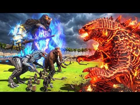Team KING KONG vs Team THERMAL GODZILLA 2014! Epic Monster War | Animal Revolt Battle Simulator