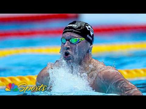 'HE HAS ARRIVED IN BAKU!' Luke Barr answers call in men's 200m breaststroke final | NBC Sports