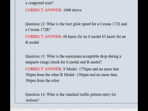 Auburn Pre-Solo Aeronautical Knowledge Test Exam With 100% CORRECT ANSWERs