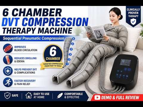 6 Chamber DVT Compression Therapy Machine | Sequential Pneumatic Air Compression Device Demo Physio